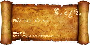 Mérei Éva névjegykártya